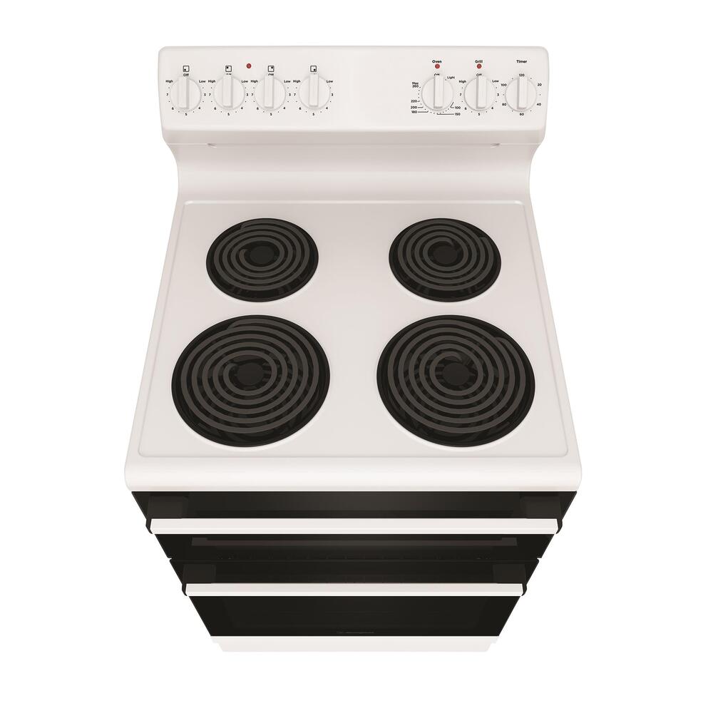 Electric Cooker 60cm Fan Forced Seperate Grill 4 Coil Cooktop White - Image 3