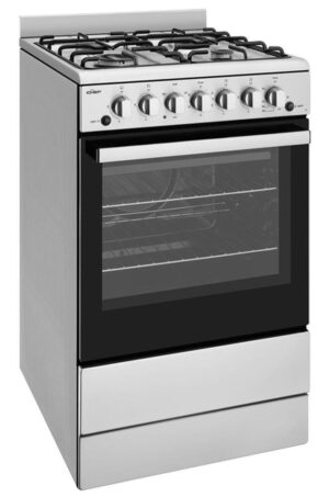 Gas Cooker 54cm Conventional Oven Grill in Oven 4 Burner Gas Hob S/S NG