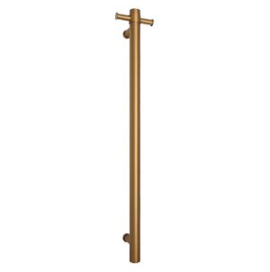Vertical Bar Heated Towel Rail 12V Round 42x900x100mm Brushed Gold