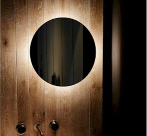 RS Range Round Back-Lit Mirror Hard Wired Warm Light 600mm + Demister