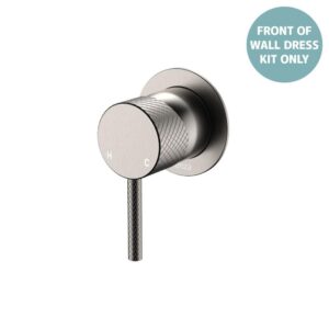 Axle Shower Mixer Small Round Plate Brushed Nickel Trim Kit ONLY LF