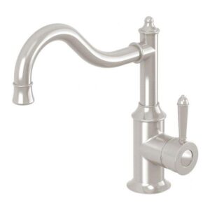 Nostalgia Sink Mixer Shepherds Crook 220mm in Brushed Nickel