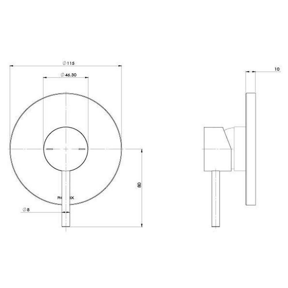 Pina Shower Wall Mixer Trim Kit Only Brushed Nickel - Image 2