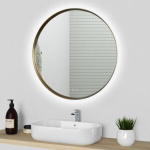 Element Round LED Mirror 800x800x35mm Brushed Brass