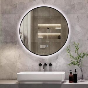 Element Round LED Mirror 800x800x35mm Black