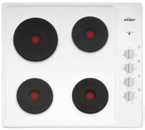 Electric Cooktop 60cm 4 Solid Elements White