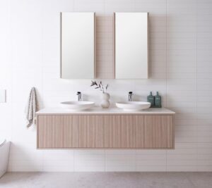 Clifton WH Vanity 1500 Double Bowl Cherry Pie Top